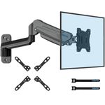 BONTEC Monitor Wall Mount for 13-42 Inch Screens, Gas Spring Wall Monitor Arm Holds Up to 8kg, Adjustable Tilt Swivel Wall Monitor Mount, Single Arm with VESA Extension Kit Fit VESA 75/100/ 200