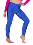 Re Tech UK - Girls' Shiny Stretchy Dance & Gymnastics Leggings – Footless - Elastic Lycra Sportswear for Kids - Great for Gymnastic Outfits - Many Colours to Choose (9-10 Years, Royal Blue)