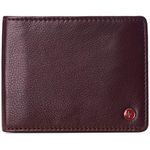 alpine swiss RFID Connor Passcase Bifold Wallet For Men Leather Comes in a Gift Box Soft Nappa Burgundy