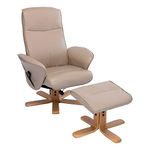 Morris Living The Alexandria Swivel Recliner Chair with Heat & Massage Cafe Cream Faux Leather