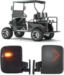 KEMIMOTO Golf Cart Side Mirrors with LED Turn Signal Light Universal Rear View Mirrors Compatible with Club Car EZGO ICON Drive Kandi Golf Carts