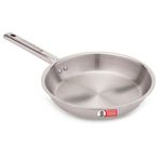 Wonderchef Stella Triply Stainless Steel Fry Pan | 24 cm, 1.7 litres | Compatible with Gas Stove, Induction, Ceramic Cooktop | Non-Toxic | Uniform Heating | Heavy-Duty Handle | 10-Year Warranty