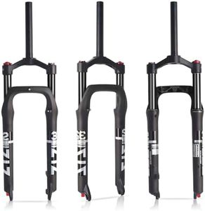 ZTZ 26 * 4.0 inch Fat Tire MTB Air Suspension Fork - Ultralight Rebound Adjustment Front Fork,120mm Travel, 135mm Spacing Hub，9mm QR，Crown Lockout， Ideal for Snow Beach XC Mountain Bikes