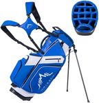 UNIHIMAl 14-Way Golf Stand Bag, PU Leather Golf Bag for Men & Women with Plush Top, 10 Pockets（Including Magnetic Pocket, Cooler Bag）& Adjustable Shoulder Strap