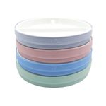 Elk and Friends Kids Porcelain White Plates with Silicone Sleeves | Divided Plates | Suitable for Kids/Toddlers | Microwave & Dishwasher Safe | Non Slip | Snack Dishes