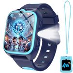 Kids Smart Watch,4G Smartwatch for Boys and Girls,GPS,Voice Chat,Video Calls, 800mAh Battery,SOS,LED Flashlight,Classroom Mode,Games,Camera, IP68 Waterproof,Children's Day gift for 4-15 Years Old