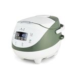 Yum Asia Panda Mini Rice Cooker With Ninja Ceramic Bowl and Advanced Fuzzy Logic (3.5 cup, 0.63 litre) 4 Rice Cooking Functions, 4 Multicooker functions, LED display, 220-240V (Whire and Sage Green)
