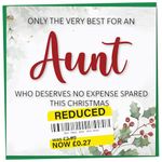 Funny Christmas Card for Aunt with Reduced Sticker, Holly & Ivy Design, Aunt Xmas Card, Merry Christmas Aunt, Humorous Card for Her, Novelty Joke Gift for Aunt Idea, 148mm