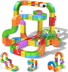 Lrcken Electric Train Set for Kids 3 4 5 6 7 8, 126 PCS