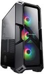 Cougar MX440-G RGB Powerful and Compact Mid-Tower Case with Tempered Glass Front & Side Panel , 3x ARGB Fans