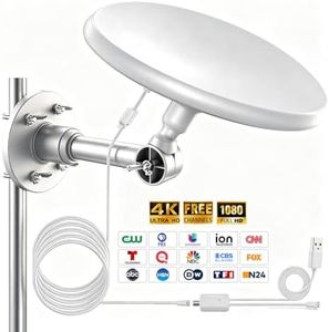 Omni Directional Outdoor TV Antenna, Outdoor Antenna for Smart TV, 720° Long Range Reception Digital HD Signal, with 35ft HDTV Cable, for Attic/Camper/RV/Boat, 2026 Latest (White Large)