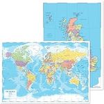 World Map Poster: 33" x 24" Large W