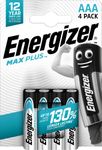 Energizer Max Plus AAA Alkaline Batteries, 4 each