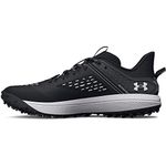 Under Armour Men's Yard Low Turf Baseball Cleat Shoe, (001) Black/Black/White, 8