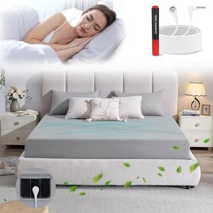 Grounding Sheets 12% Pure Silver Fiber 88% Organic Cotton Superior Earthing Fitted Sheet 400 Threads Earth Connected Bed Sheet with Long Grounding Cord and Tester Pen (Queen 60"x 80"x 15" Silver Gray)