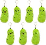 Ausener Weekie Wonders Emotional Pickles Support Plush Bag Charm, Stuffed Animals, Soft Plush, Funny Gifts for Mom Teens Adults Coworkers (Full Week Set, Pickles)