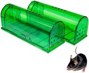 Humane Mouse Trap - Mouse Traps That Work - Best Mouse, Mice and Rat Trap - Plastic Traps Live Catch and Release Rodents, Safe Around Children and Pets (2Packs)