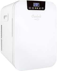 Cooluli 20 Liter Mini Fridge with Temperature Control - White Thermoelectric Cooler and Warmer for Bedroom, Office, Car, Dorm