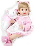 Milidool Lifelike Reborn Baby Dolls Girl - Realistic Newborn Girl Dolls Realistic Silicone Baby Dolls Girl Real Baby Doll Packaged with Bunny Toy Feeding Toy Accessories Gift Set for Kids Age 3+