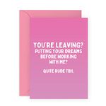 Central 23 Leaving Cards For Women - 'You're Leaving' - Goodbye Card for Men - Leaving Gifts for Friends & Colleague - New Job Card for Him Her - Comes with Fun Stickers - Recyclable