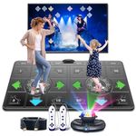 FWFX Electronic Dance Mat for Kids and Adults, Double User Wireless Controller Dancing Mat with HD Camera, Exercise & Fitness Dance Pad Game for TV, Toys Gift for Girls & Boys Ages 6+