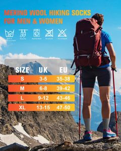 SockWaddles Merino Wool Hiking Socks, Men Women – Thermal, Cushioned, 3 Pairs