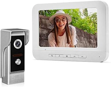 Kadongli V70M+M4 KDL Wired Video Doorbell Intercom System 7 inch Color Monitor Panel with Night Vision Video Camera Door Phone Two-Way Audio 12 Ringtones Waterproof for Home Apartment Safe,White