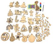 StepsToDo Christmas Decoration Ornament Making Craft Kit. Decorate and Paint Your Own Wooden Ornaments Kits. DIY Xmas Holiday Activity Kit