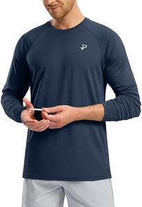 Pudolla Men's Sun Shirts UV SPF UPF 50+ Long Sleeve Lightweight Quick Dry Swimming Fishing Shirts(Tibetan Blue M)