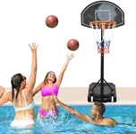 DWVO Pool Basketball Hoops, Swimming Poolside Basketball Goal, Portable Basketball Hoop Outdoor