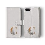 Tirita Personalised Initials Custom Phone Case Compatible with iPhone 6 Plus & 6s Plus Wallet Leather Flip Floral Drawings Monogrammed Johnny Jump up Poppy
