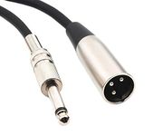 Devinal Unbalanced XLR Male to 1/4" Inch TS Mono Male Plug Audio Connector, 6.35mm to XLR Cable for Amplifiers, Instruments etc.[10 Feet]