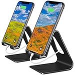 COOLOO Cell Phone Holder Tablet Stand, 【2 Pack】Phone Charging Mobile Stand Desktop Cradle Holder Dock Compatible iPhone 8 X 7 6 6s Plus SE 5 5s 5c, Tablet Android Smartphone, Accessories Desk - Black