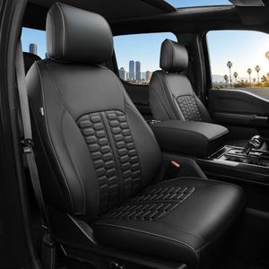 FEINEPRO Custom Seat Covers, for Ford F150 CrewCab XL XLT 2021-2026, Black