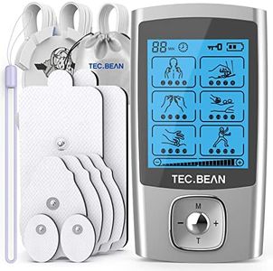 TEC.Bean Tens Unit for Pain Management and Rehabilitation with 24 Modes and 8 Pads Pulse Impulse Massager Great for Treating Pain and Muscle Relief
