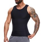 MISS MOLY Compression Shirts for Men Tummy Control Undershirt Gynomastica Slimming Vest Waist Trainer Tank Top Shapewear Black XL