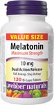Webber Naturals Melatonin 10 mg, Maximum Strength, 120 Dual Action Timed Release Tablets, For Sleep Support, Vegan
