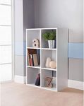 Homme Concept – 6 Cube Storage Unit, White Living Room Bookcases and Shelving Unit, Storage Shelves, Kids Bookcases, Free Standing Wooden Bookcase, Storage Organiser, BookShelf for Home Office.