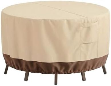 Vailge Round Patio Furniture Covers, 100% Waterproof Outdoor Table Chair Set Covers, Anti-Fading Cover for Outdoor Furniture Set, UV Resistant, 62"DIAx28"H,Beige & Brown