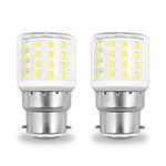 TZHILAN LED Corn Bulbs, B22 Bayonet Cap, 5W, 600LM, BC GLS, Cool White 6000K, Not Dimmable, for Interior Home Lighting Decorative Lamps, Pack of 2