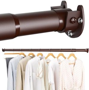 SUTINE Closet Rod - Closet Rods for Hanging Clothes, 17 to 97 inch Adjustable Closet Hanging Rod, Heavy Duty Clothes Rod Clothing Bar, Closet Poles for Hanging Clothes for Wardrobes, Shower Curtain