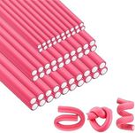 WALFESHOO 10PCS Pink Flexible Curling Rods Hair,Twist Flexible Rods Hair Curlers,Twist Foam Hair Rollers No Heat Hair Rods Rollers Hair Curlers Rollers for Women Girls Long and Short Hair (Small)