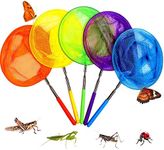 Kids Telescopic Butterfly Fishing Nets for Kids Catching Insect Net Outdoor Tools for Catching Bugs Fish Insect Ladybird, Extendable 34 Inches and Anti Slip Grip