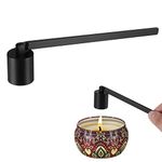 KroY PecoeD Candle Snuffer,Stainless Steel Candle Extinguisher Wick Snuffer Accessory with Long Handle,Candle Snuff Snuffers for Most Candles, Black