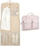 BAGSMART Garment Bags for Travel, Carry on Garment Bags for Hanging Clothes, Travel Suit Bag for Shirts Dresses Coats, Pink