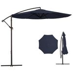MUCHENGHY 10ft Patio Umbrellas Offset Outdoor Umbrella Cantilever Hanging Umbrellas(Navy Blue)