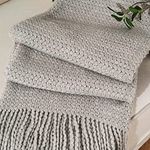 BATTILO HOME Knit Tassel Throw Blanket for Couch Sofa Bed Home Decor Soft Warm Light Weight Blanket 51 inch x 59 inch