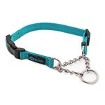 Max and Neo Stainless Steel Chain Martingale Collar - We Donate a Collar to a Dog Rescue for Every Collar Sold (X-Small, Teal)