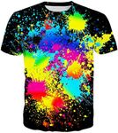 Syaimn Mens 3D Pattern Printed Short Sleeve T-Shirts Casual Graphics Tees S