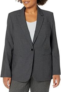 Calvin Klein Women's One Button Lux Blazer, Grey, 24 Plus